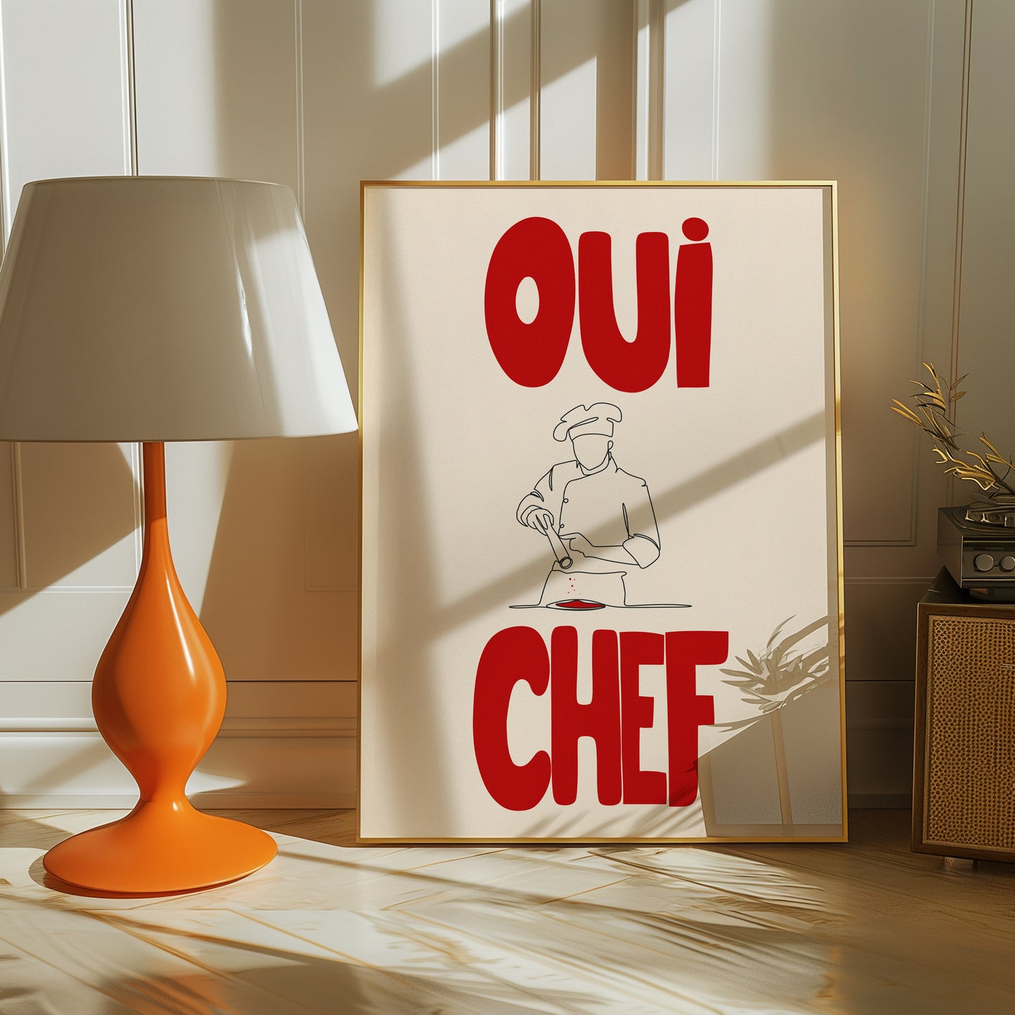 Oui Chef Kitchen Print: French Culinary Art