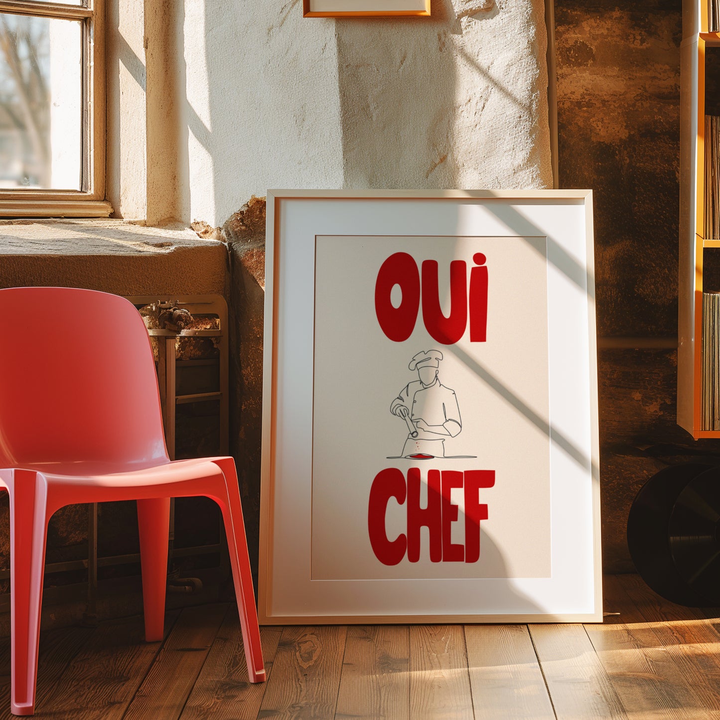 Oui Chef Kitchen Print: French Culinary Art